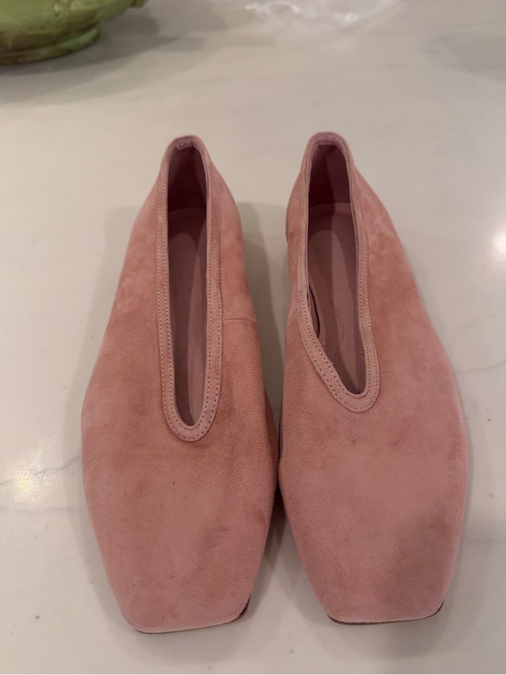 Tony Bianco Dusky Pink Suede Square-Toe Flats